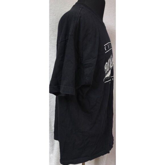 Vtg Dynasty Chicago White Sox MLB XL Black White Metallic Relaxed Fit T-Shirt 04 - Picture 6 of 11